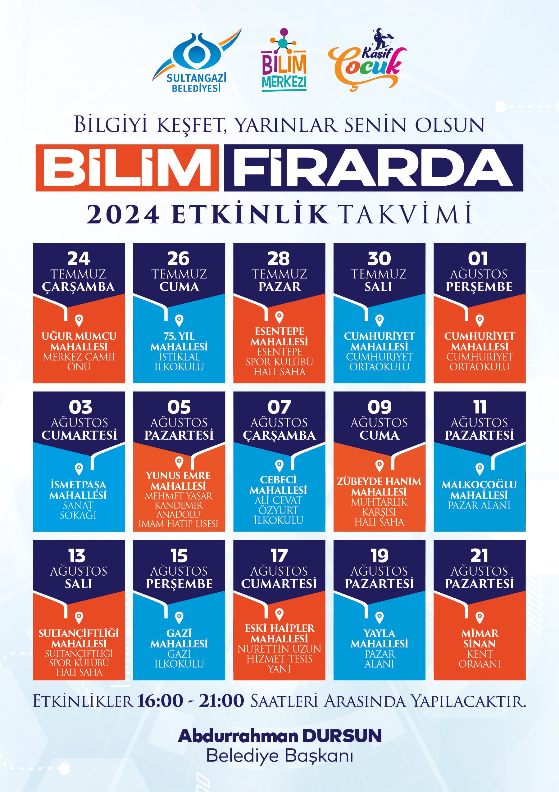 Bilim Firarda 2024 Etkinlik Takvimi