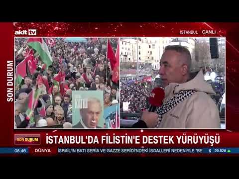 İstanbul'da Filistin'e Destek Yürüyüşü